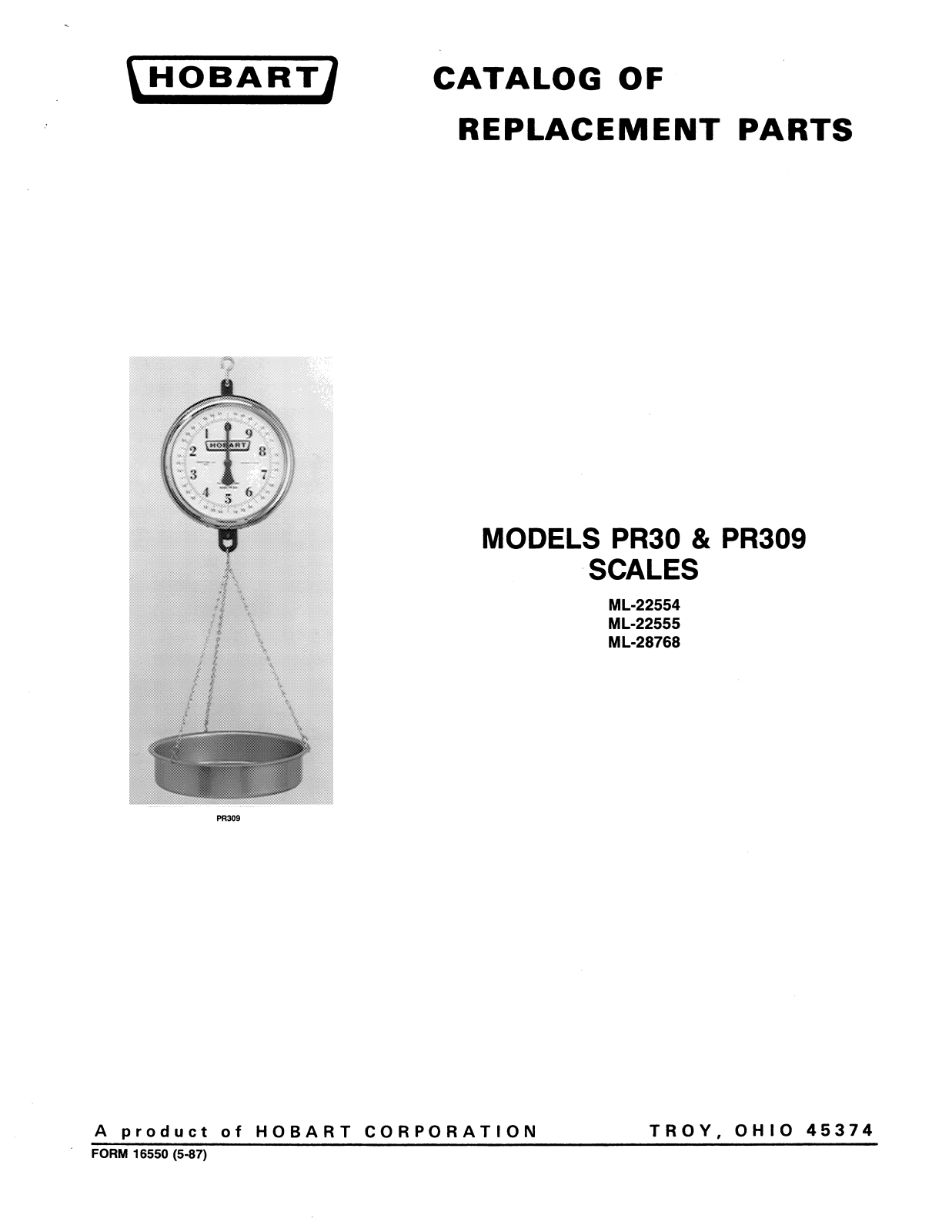 Hobart PR30 Parts List