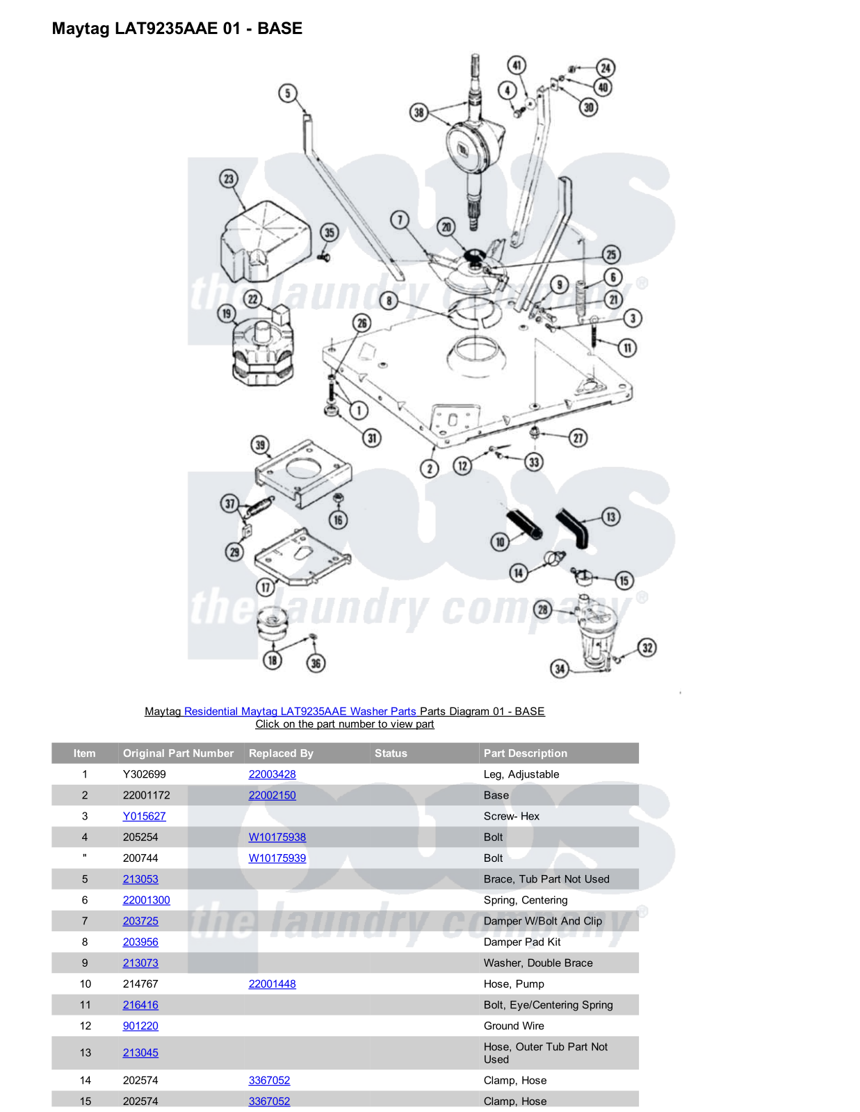 Maytag LAT9235AAE Parts Diagram