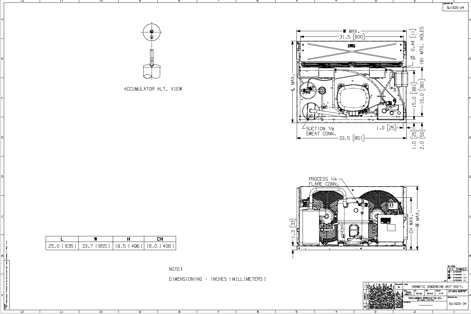 Tecumseh AVA2512ZXTXM Drawing Data