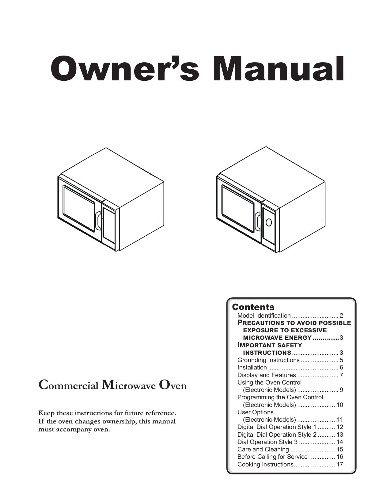 Amana Menumaster RFS518TSU Owner’s Manual