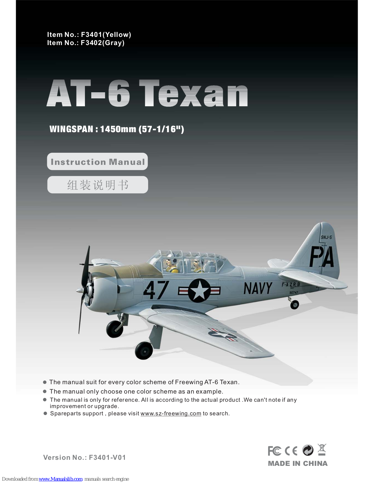 Freewing AT-6 Texan Instruction Manual - ManualMachine.com