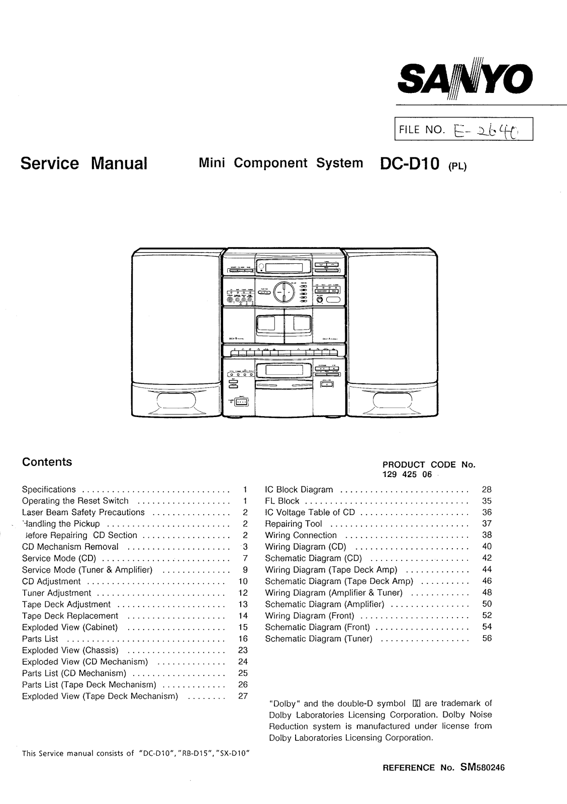 Sanyo DCD-10 Service manual