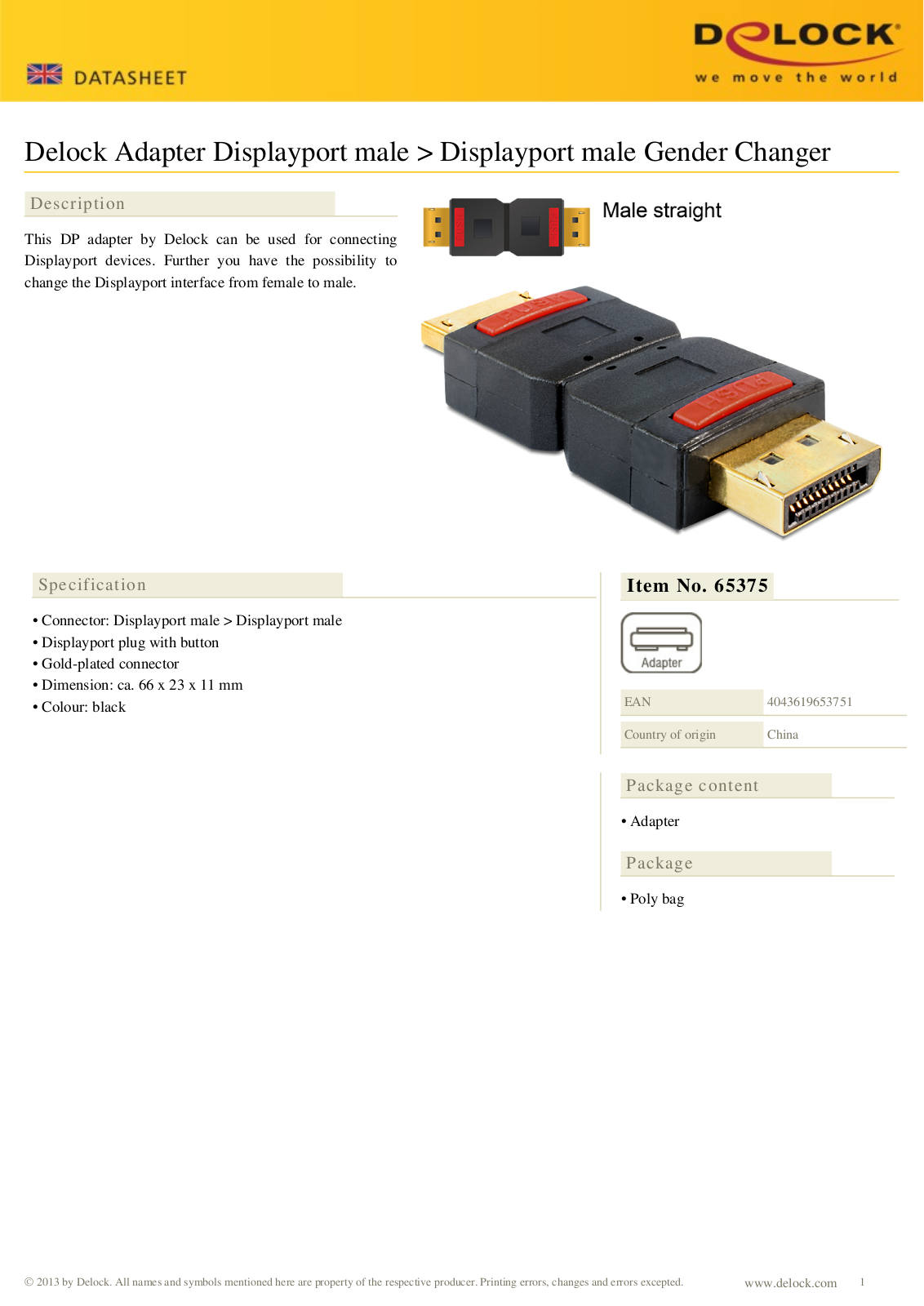 DeLOCK 65375 User Manual