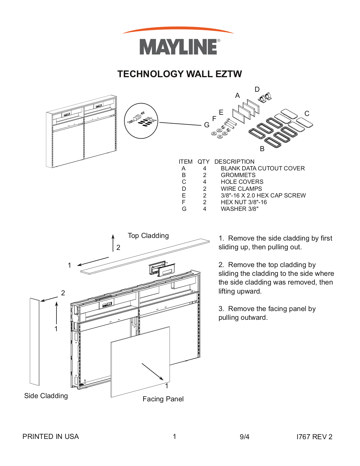 Mayline Technology Wall User Manual - ManualMachine.com