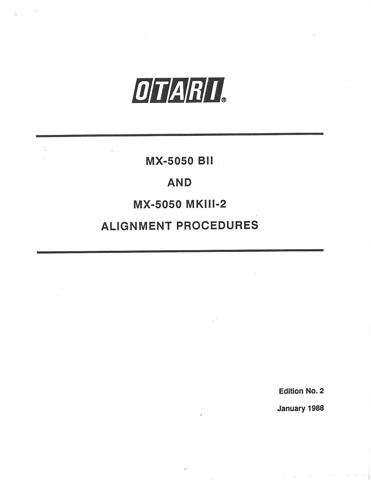 Otari MX-5050 BII Alignment Procedures - ManualMachine.com