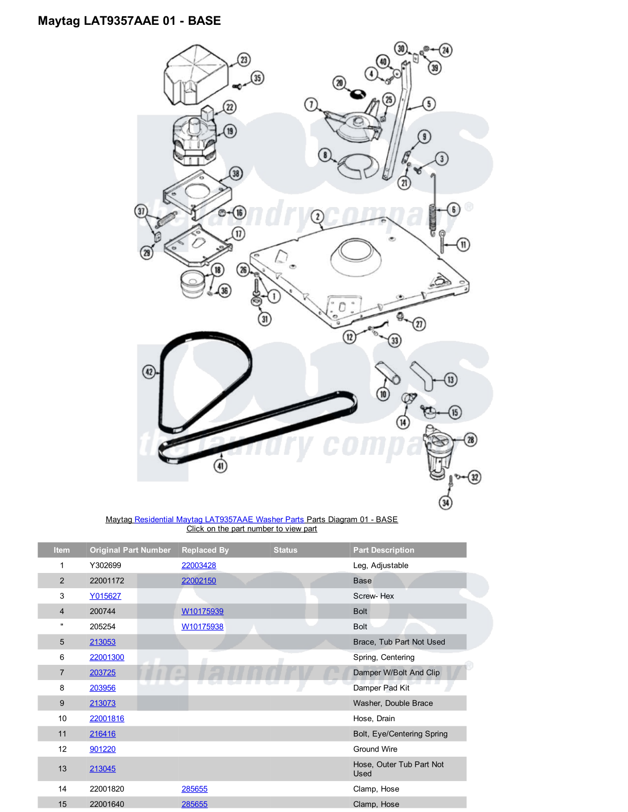 Maytag LAT9357AAE Parts Diagram