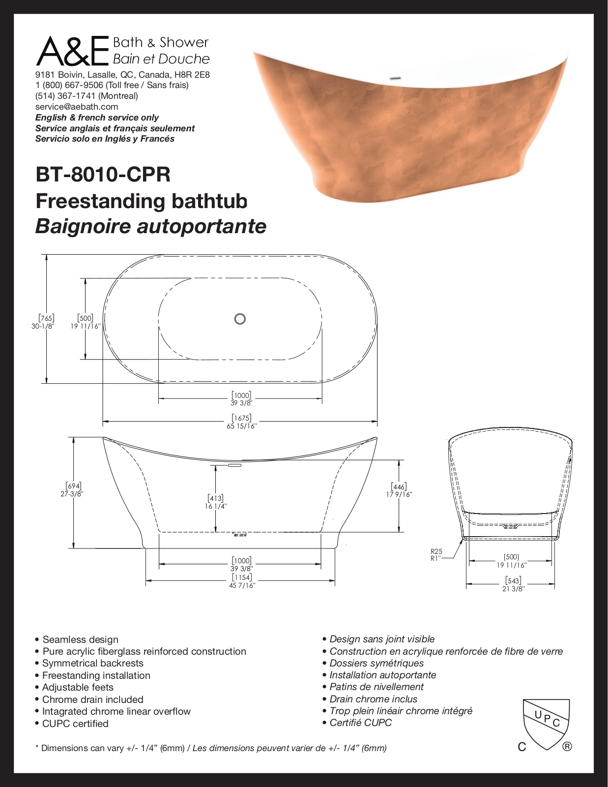 A and E BT8010CPR Specifications - ManualMachine.com