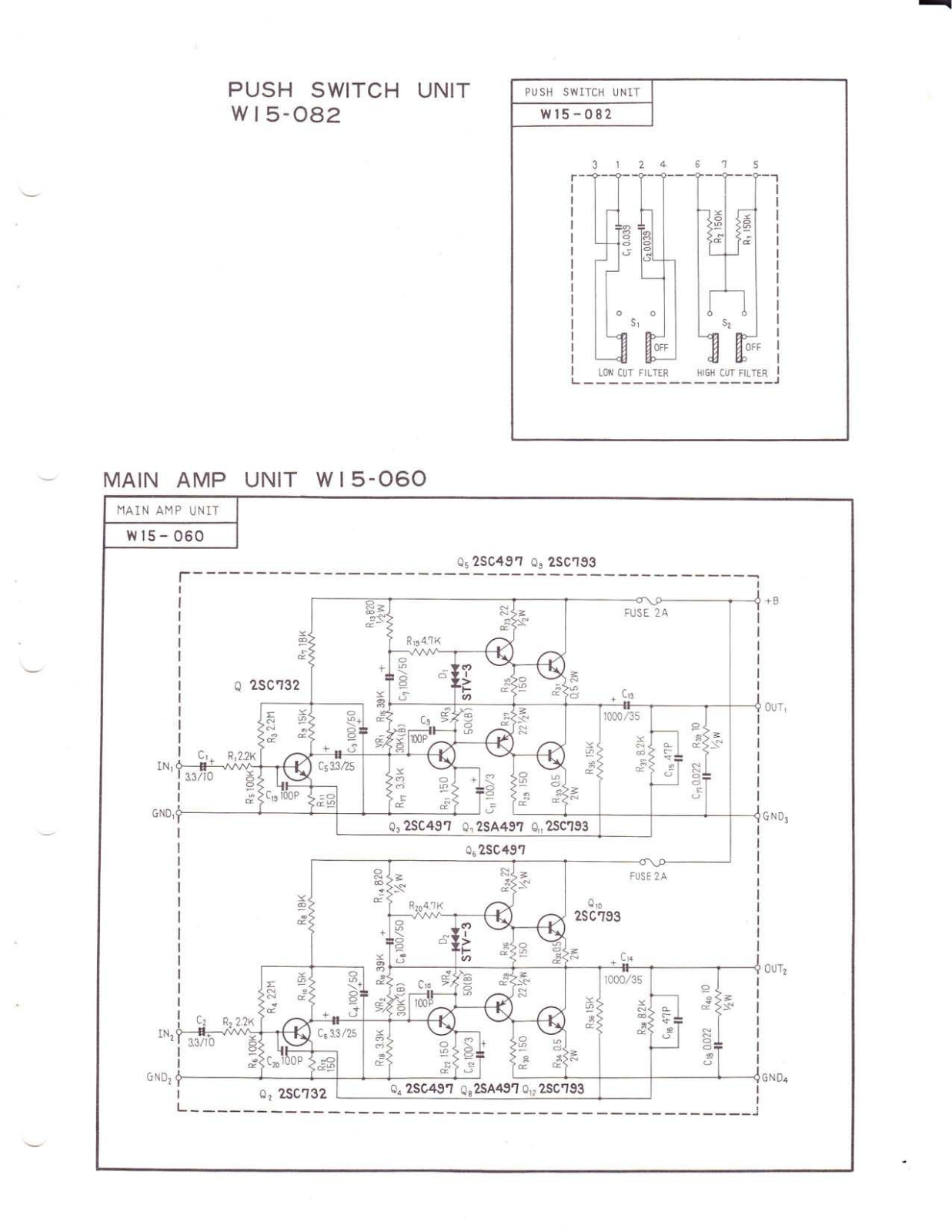 Pioneer W15-082, W15-060 Schematic