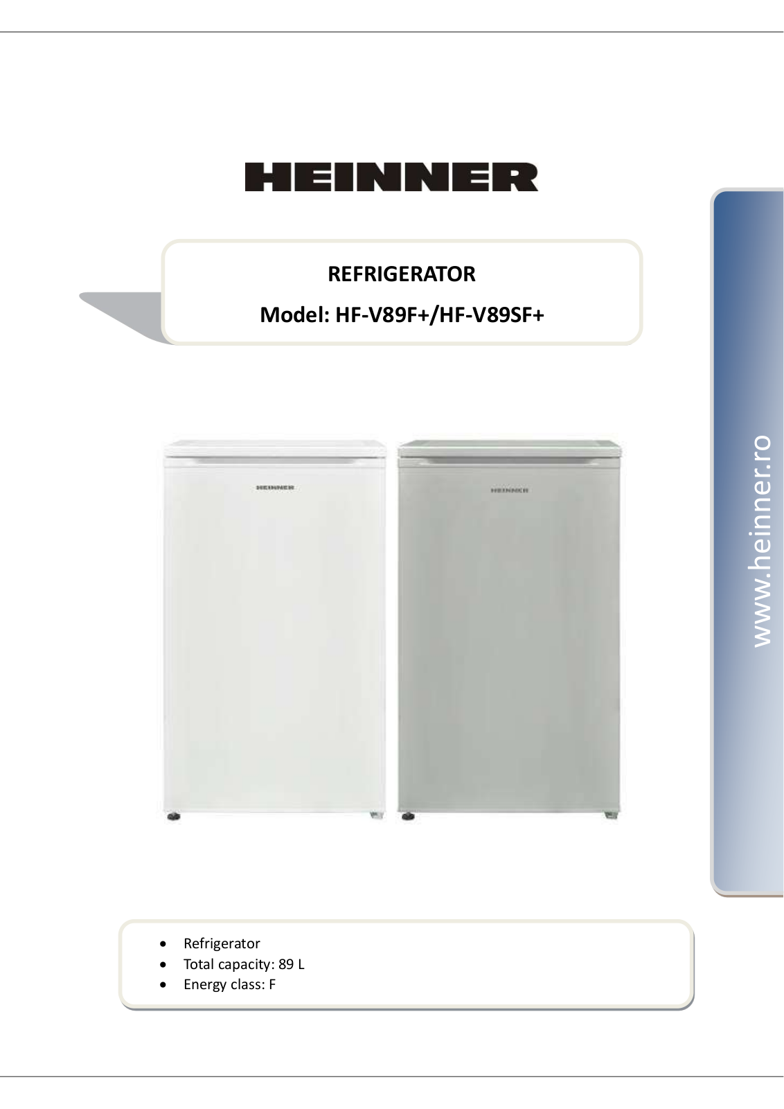 Heinner HF-V89F+, HF-V89SF+ User guide - ManualMachine.com