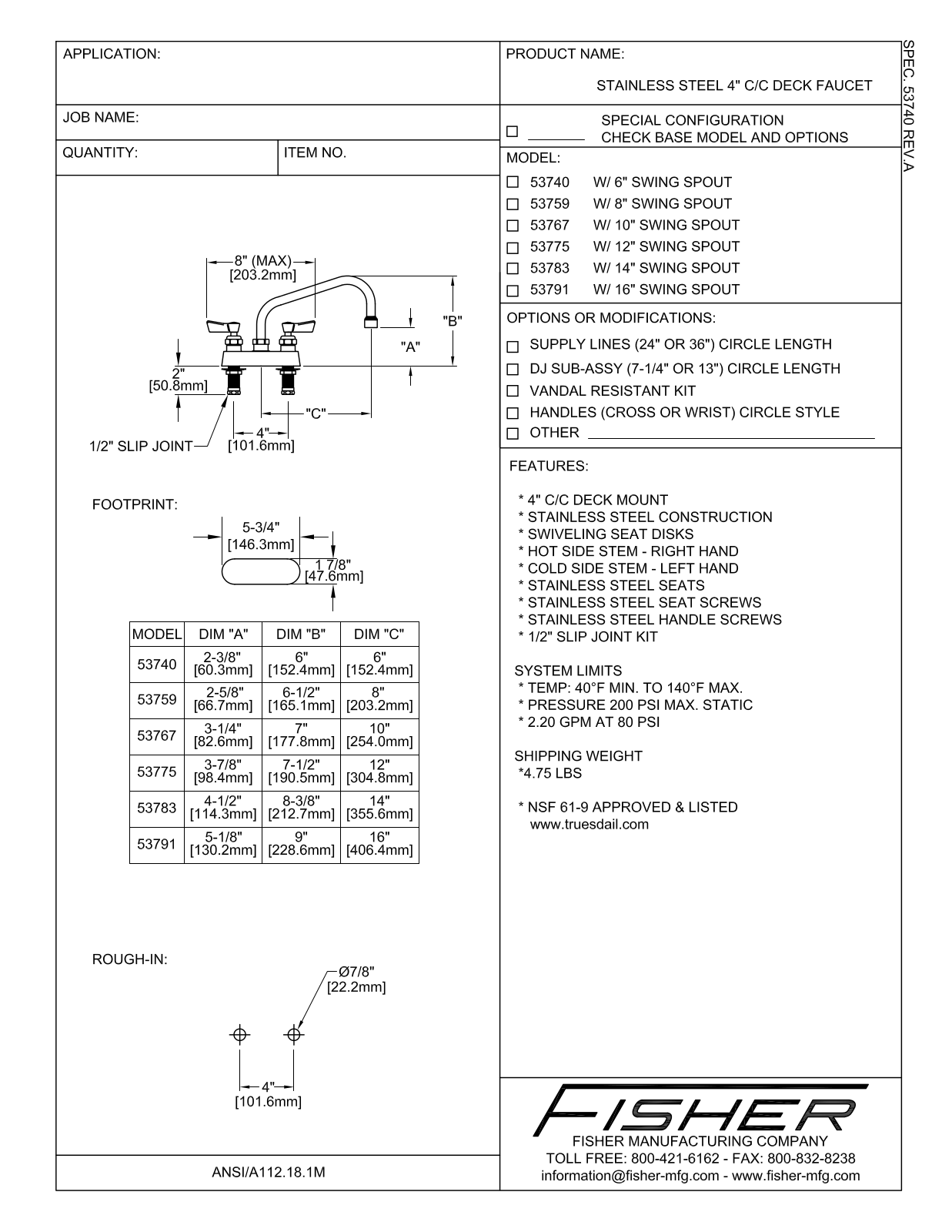 Fisher Manufacturing 53759 User Manual