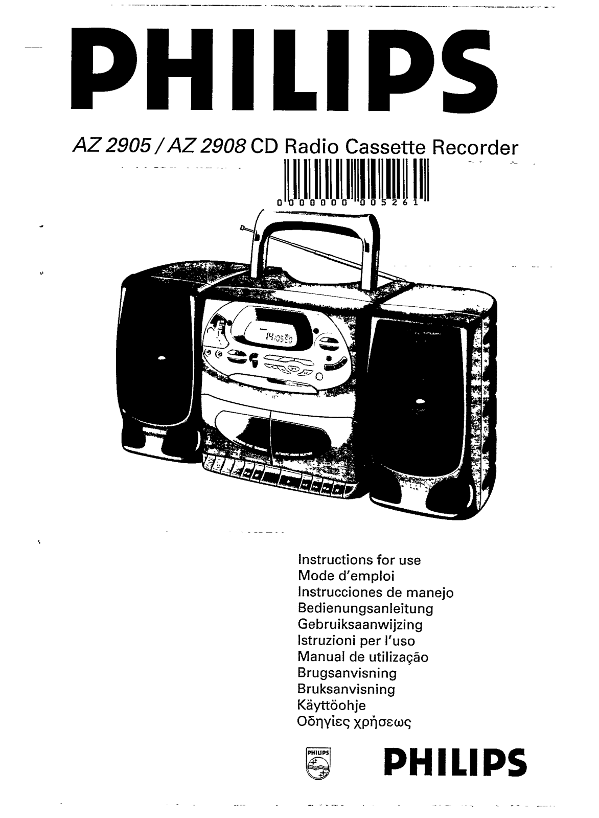 Philips AZ2908/01, AZ2905/17, AZ2905/00 User Manual