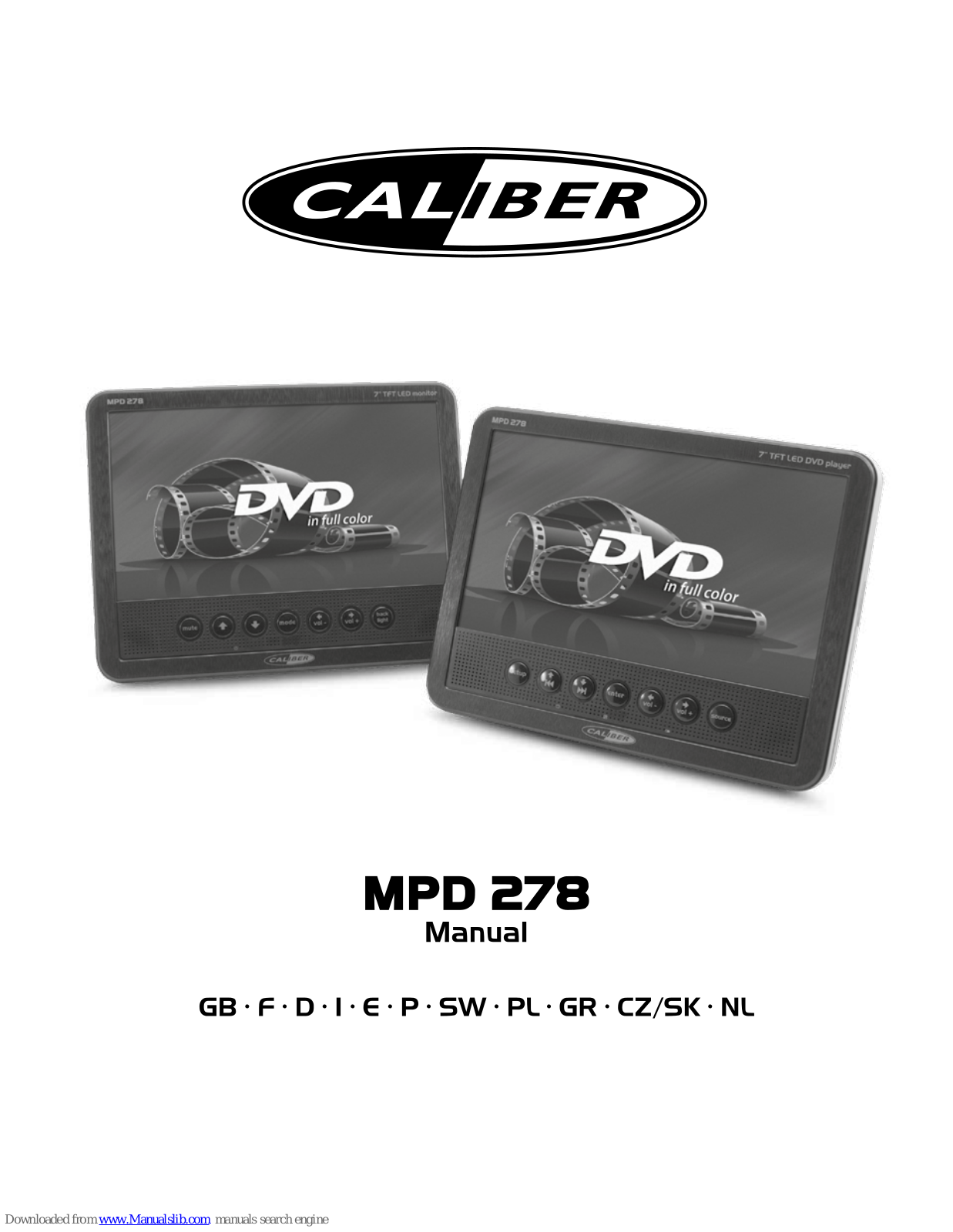 Caliber MPD 278, MPD 178, MPD 109 User Manual - ManualMachine.com