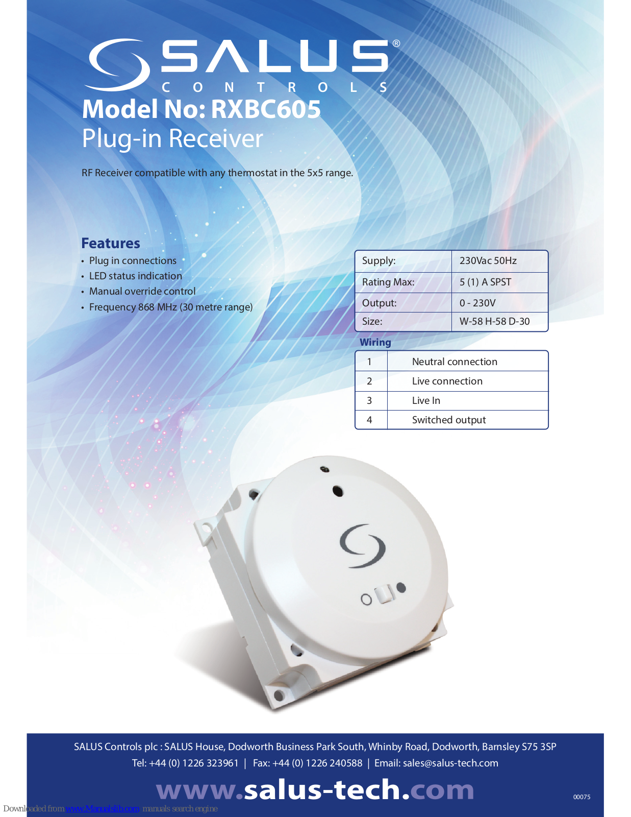 Salus RXBC605 Features - ManualMachine.com