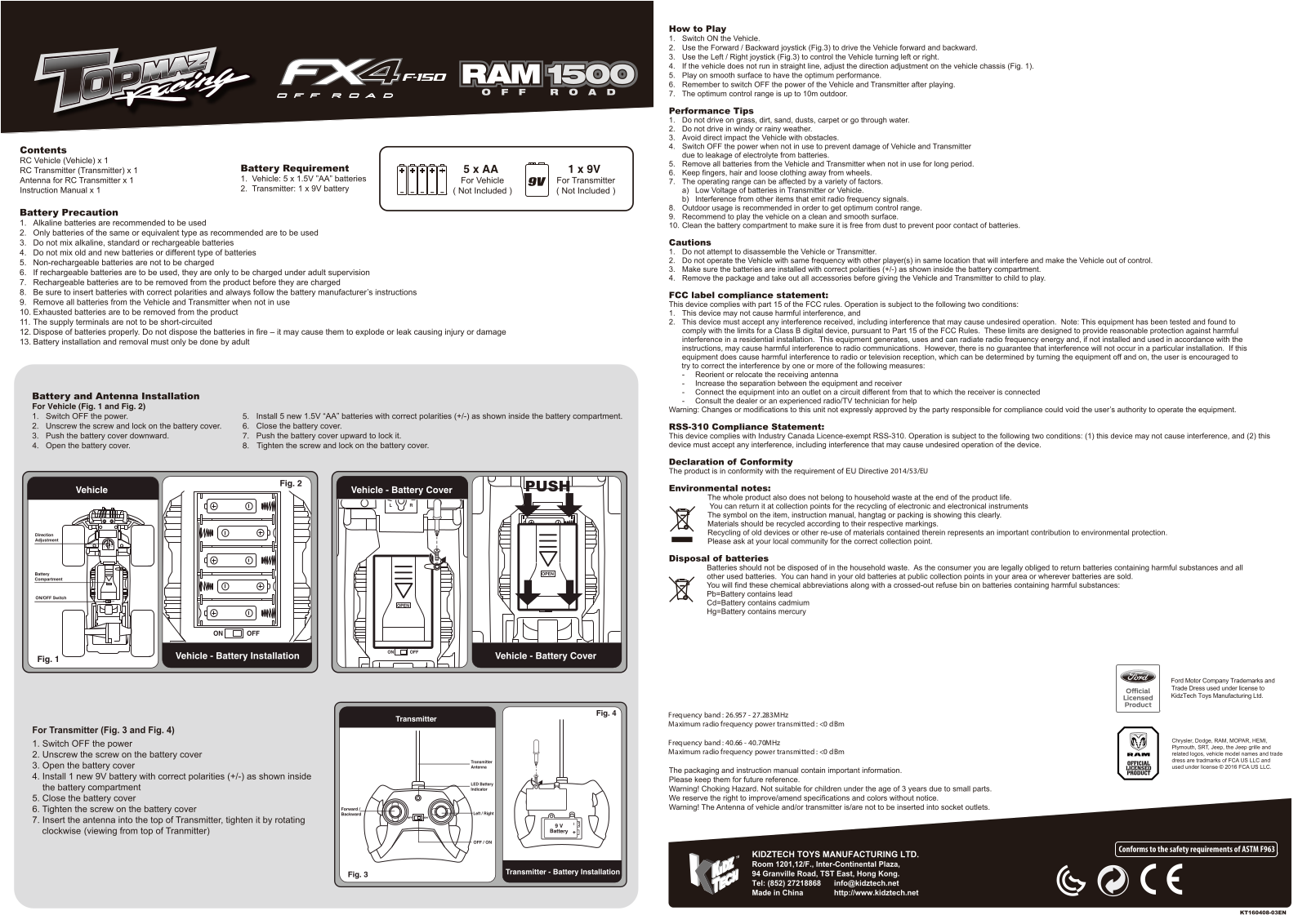 KIDZTECH TOYS 8537618 MTX User Manual