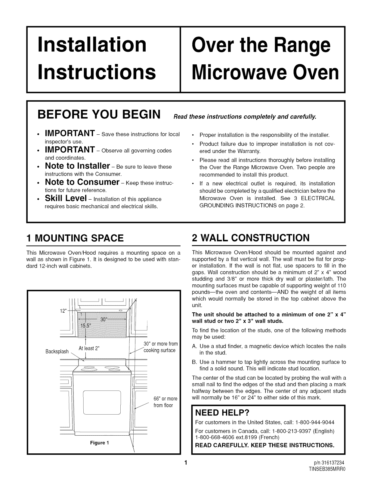 Frigidaire CGLMV169DBC, CGLMV169DQC, CGLMV169DSC, CGLMV169GBB, CGLMV169GSB Installation Guide - ManualMachine.com