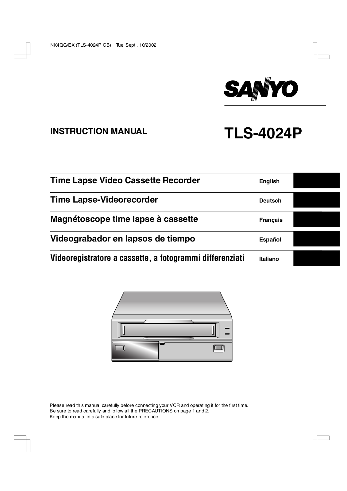 Sanyo TLS-4024P Instruction Manual