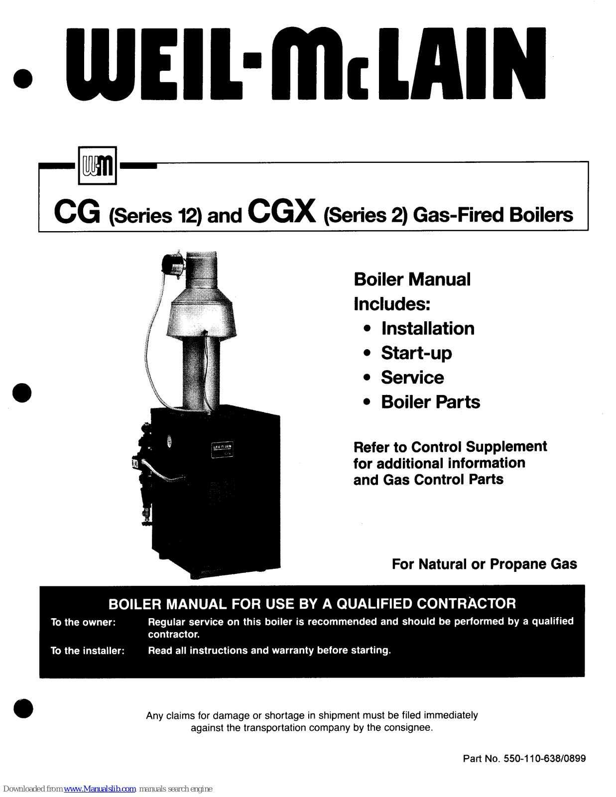 Weil-McLain CGX Series 2, CGX-3, CG-25, CG-3, CG-4 Owner's Manual