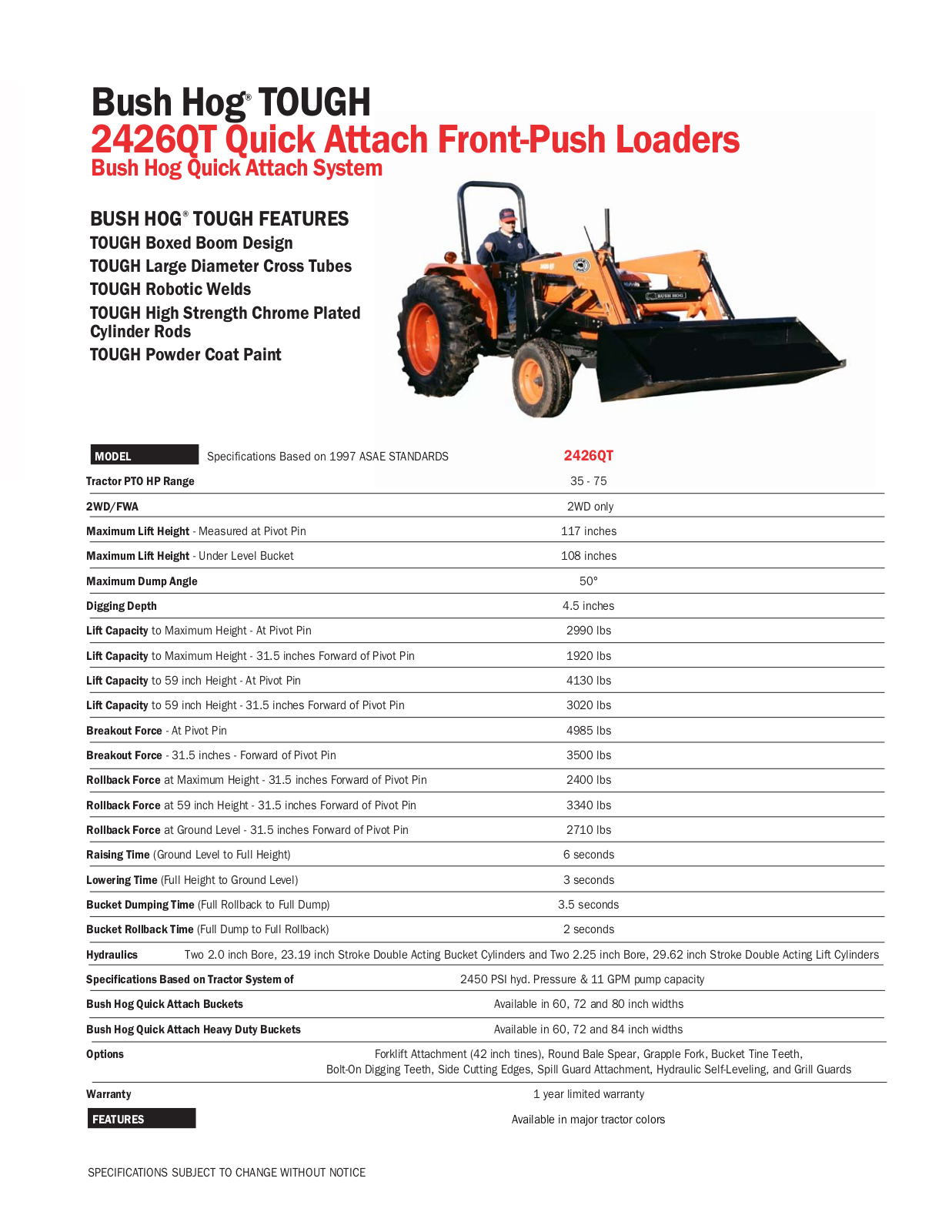 Bush Hog 2426QT User Manual