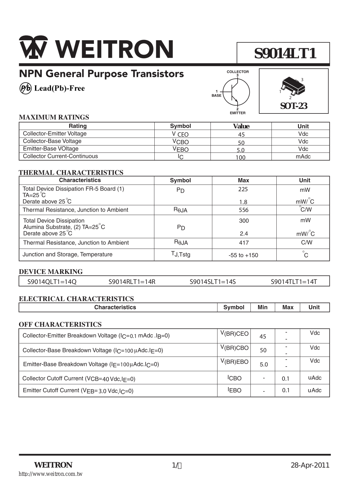 Datasheet s9014lt1 Datasheet - ManualMachine.com