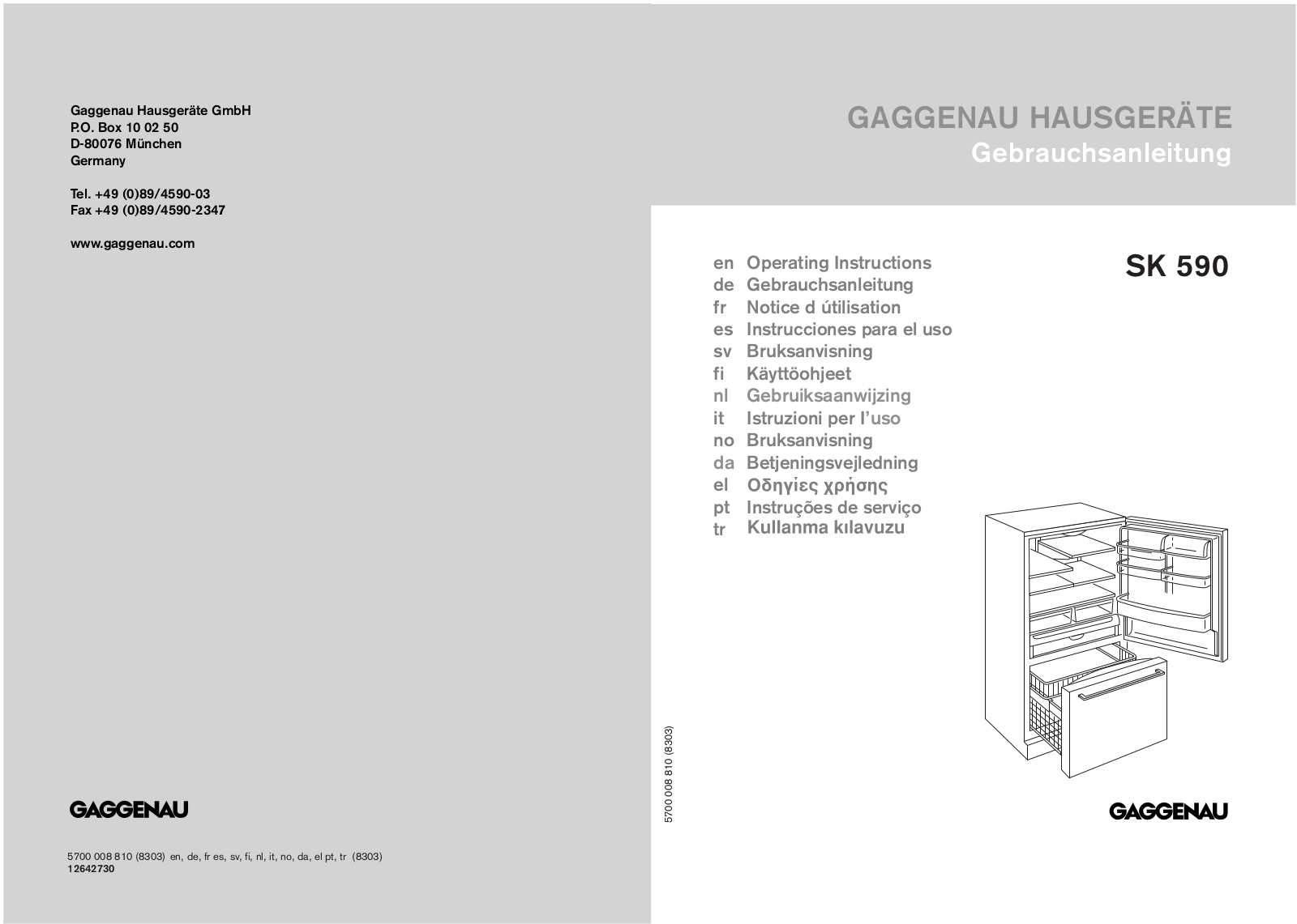 GAGGENAU SK590264 User Manual