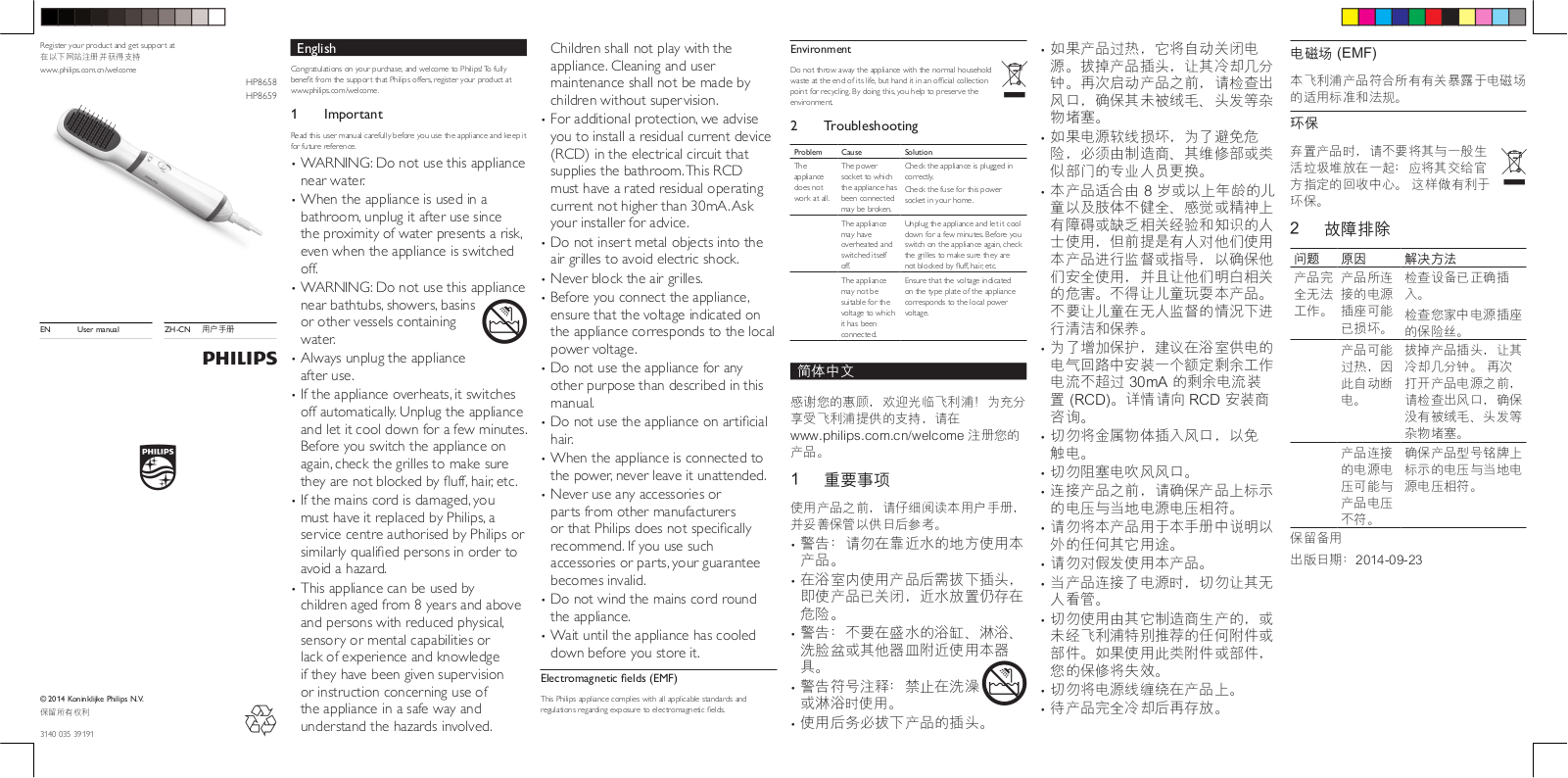 Philips HP8658, HP8659 User Manual