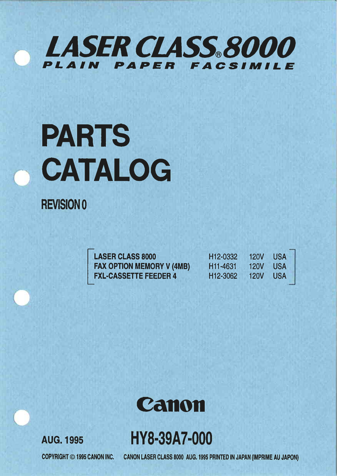 Canon 8000 PARTS CATALOG