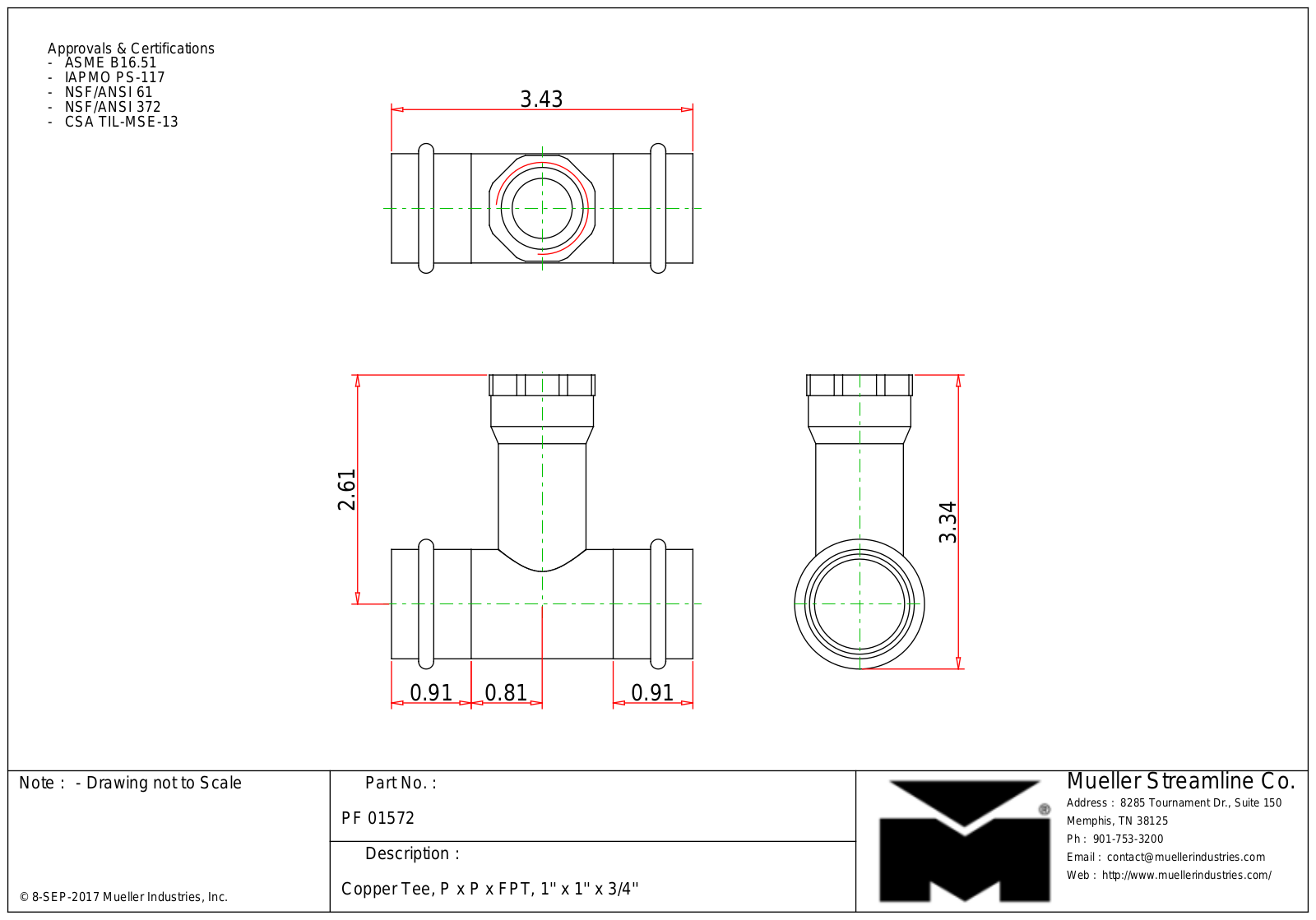 Mueller Streamline PF 01572 Cad Drawing - ManualMachine.com