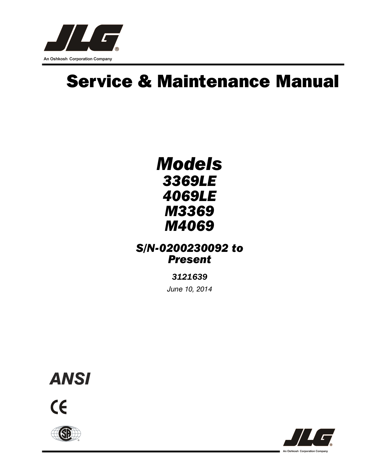 JLG M4069 Service Manual