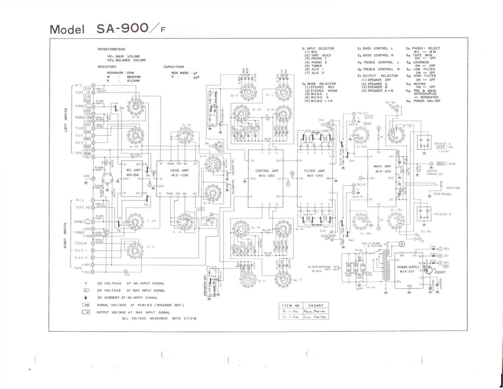 Pioneer SA-900 Schematic