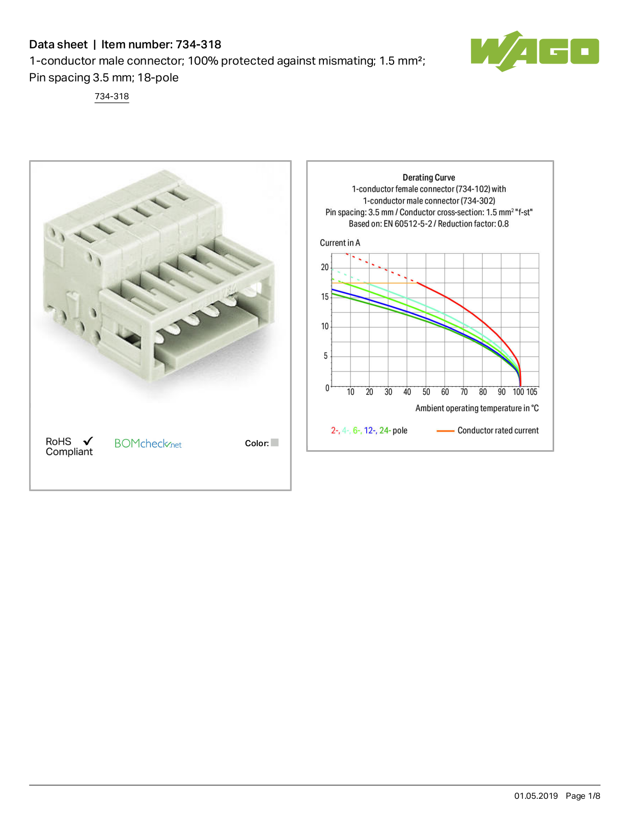 Wago 734-318 Data Sheet