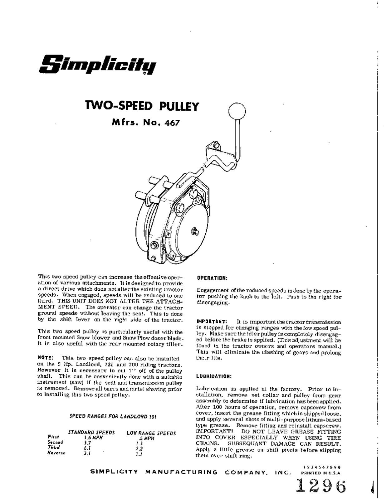 Snapper 167 User Manual