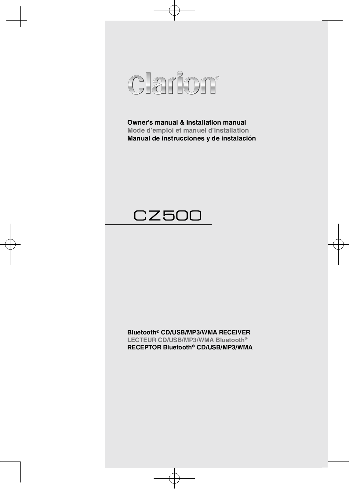 Clarion CZ500 User Manual