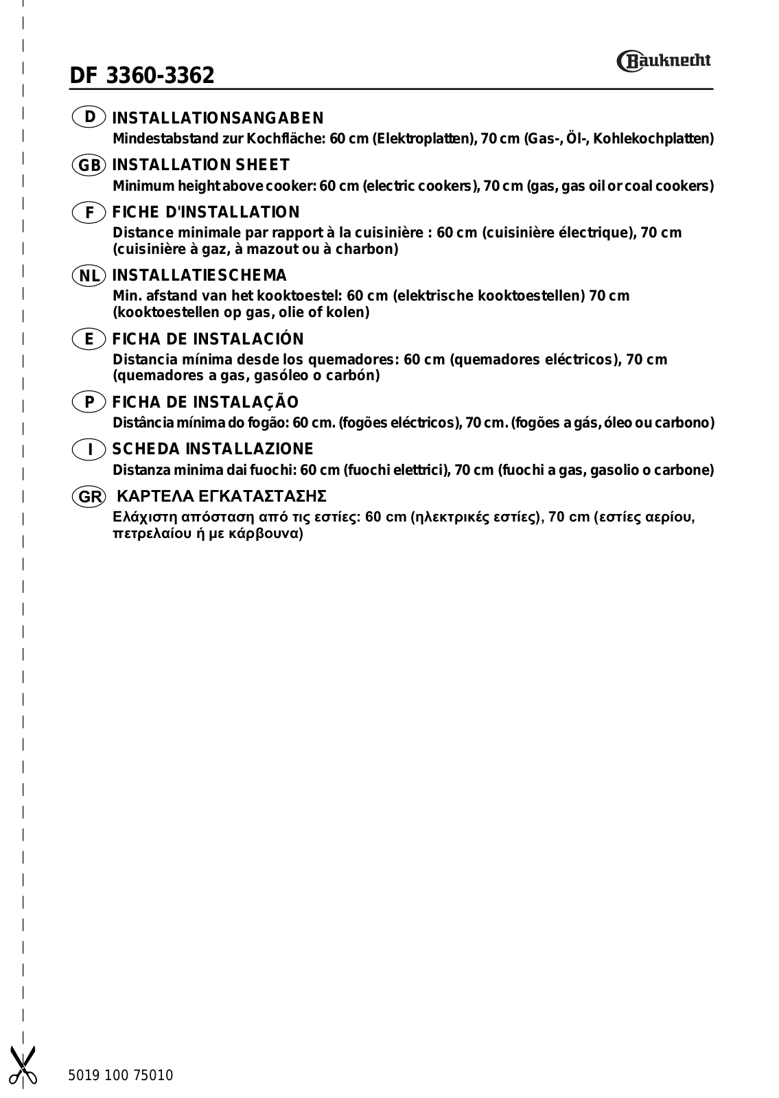 Whirlpool DF 3360, DF3362 INSTALLATION SHEET