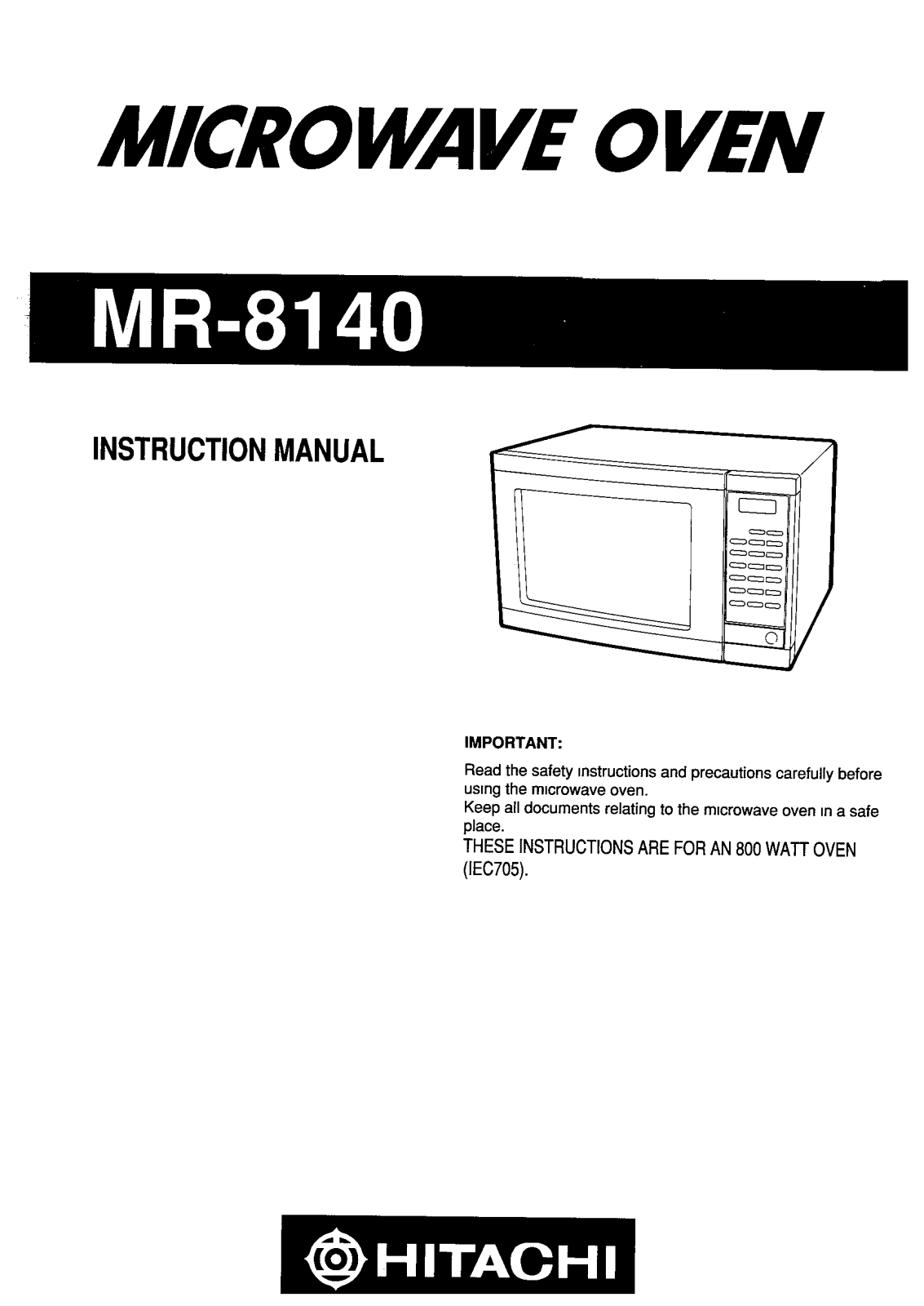 Hitachi MR8140 User Manual