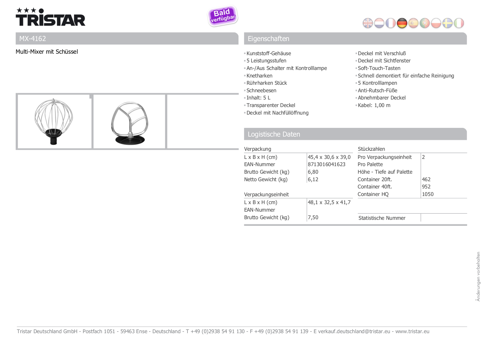 Tristar MX-4162 User Manual