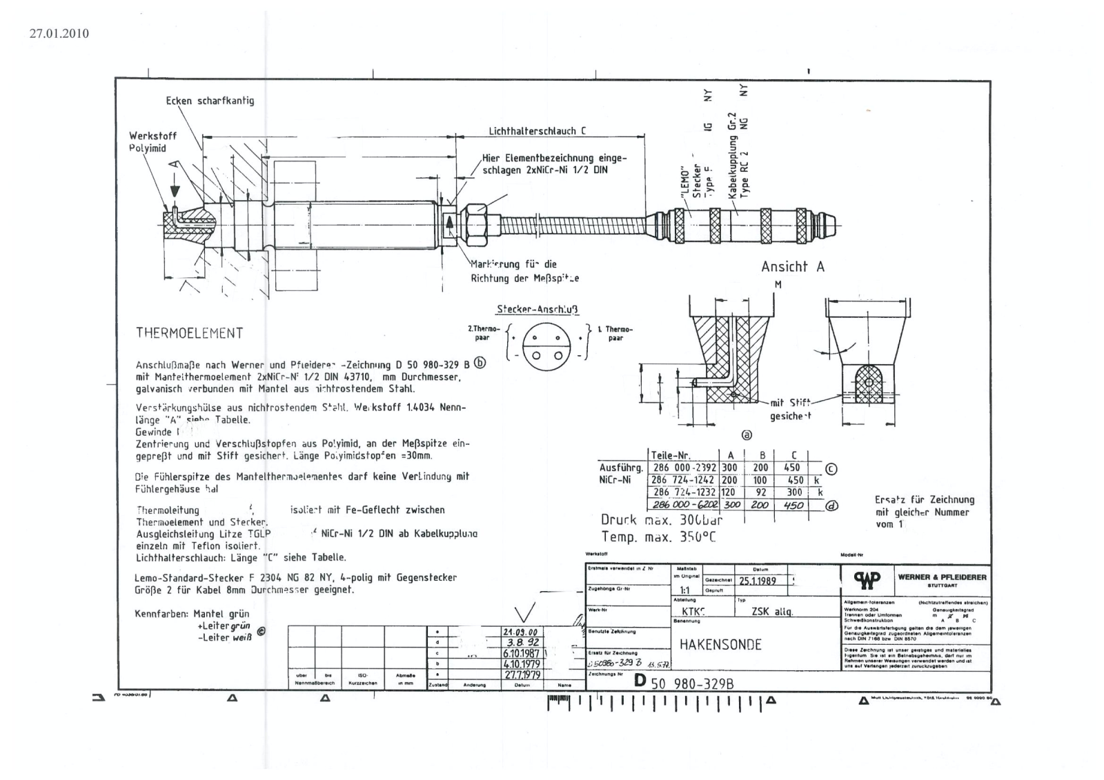 Werner Phleiderer Hakensonde Data Sheet - ManualMachine.com