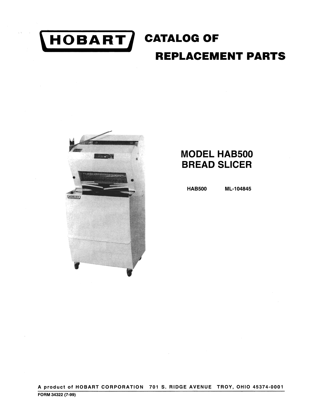 Hobart HAB500 Parts List