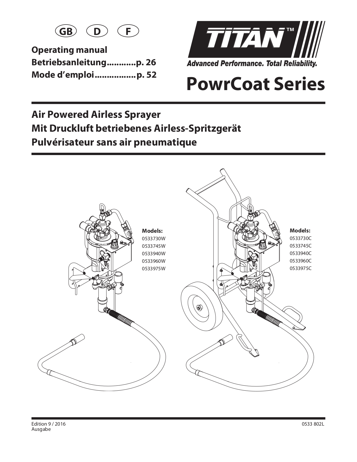 Titan 0533730W, 0533975C, 0533975W, 0533960W, 0533940C User Manual