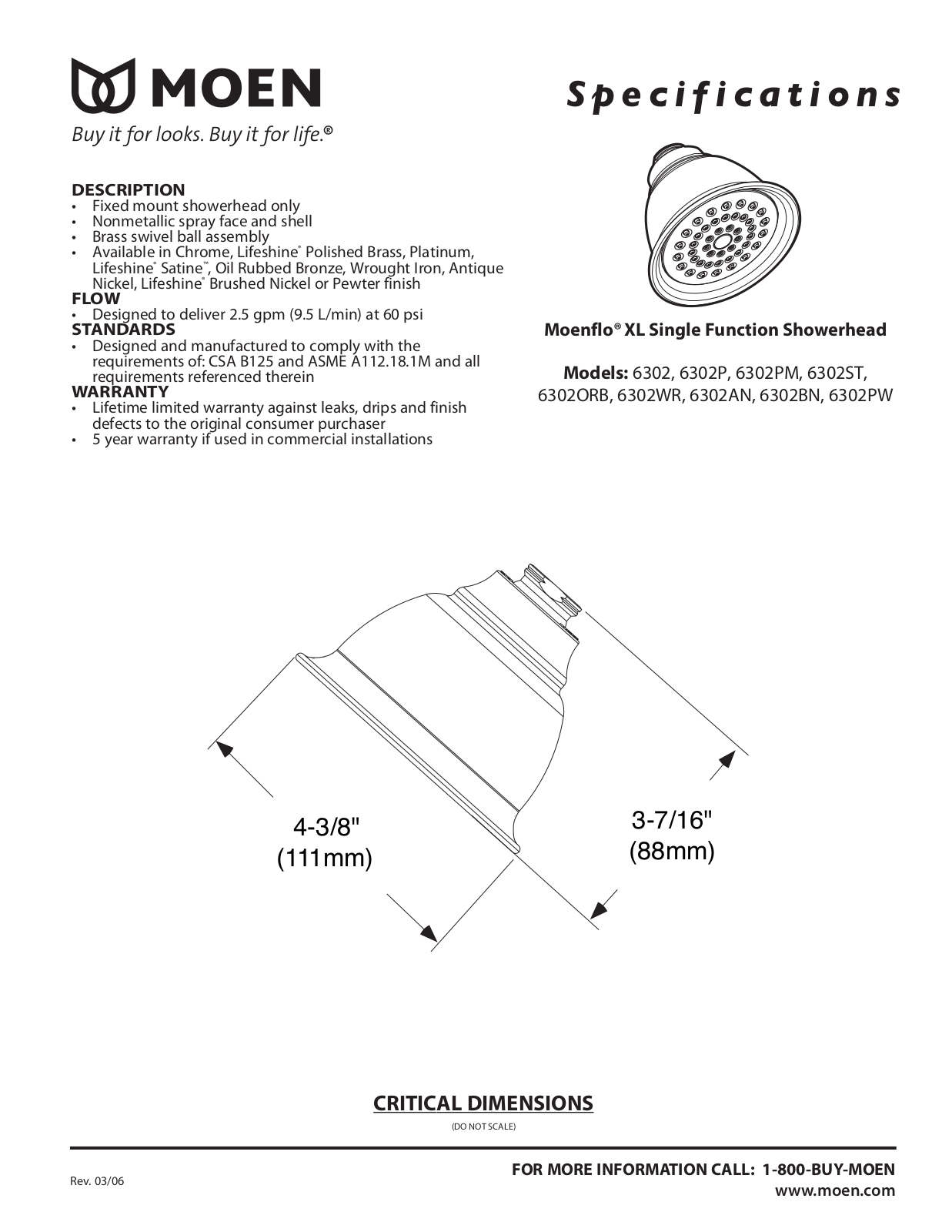 Moen MOE3813 Specifications - ManualMachine.com