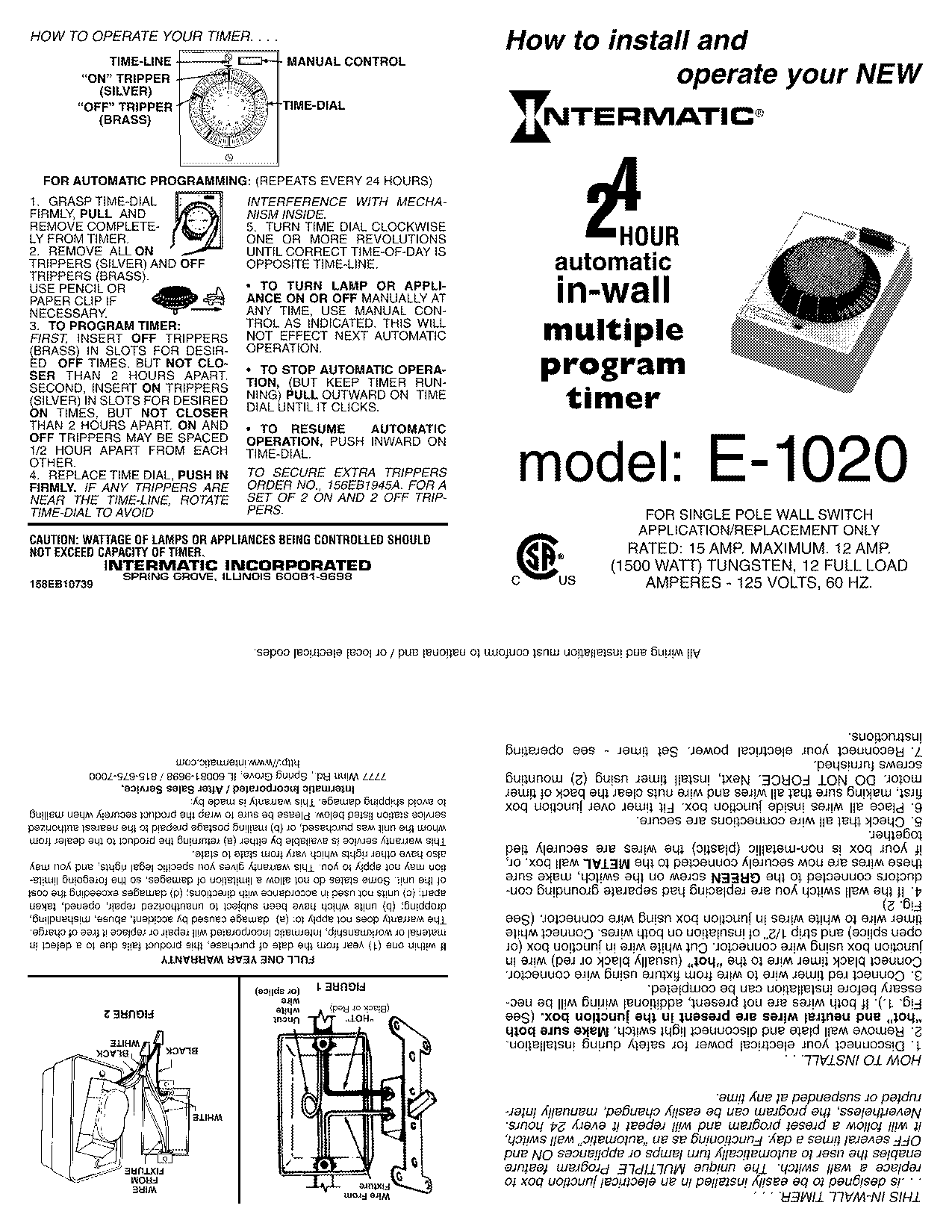 Intermatic E1020 User Manual