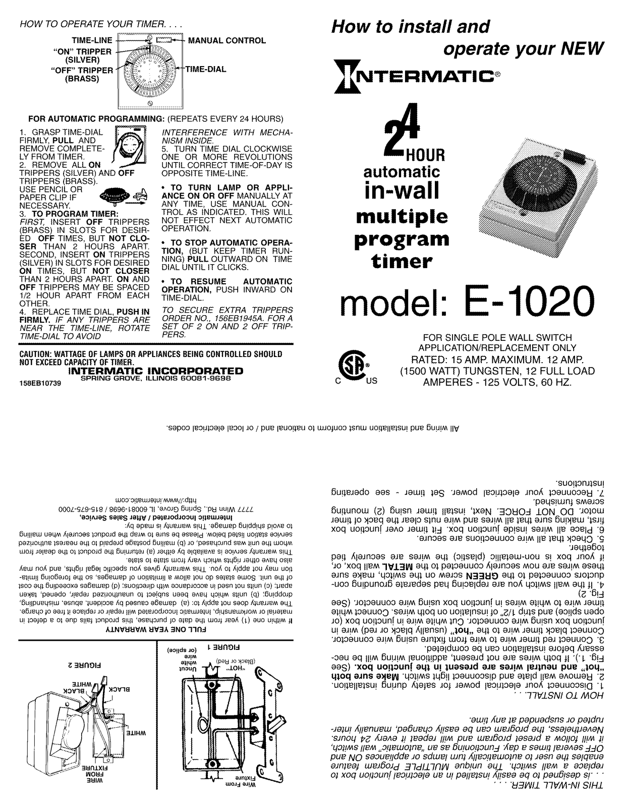 Intermatic E1020 User Manual