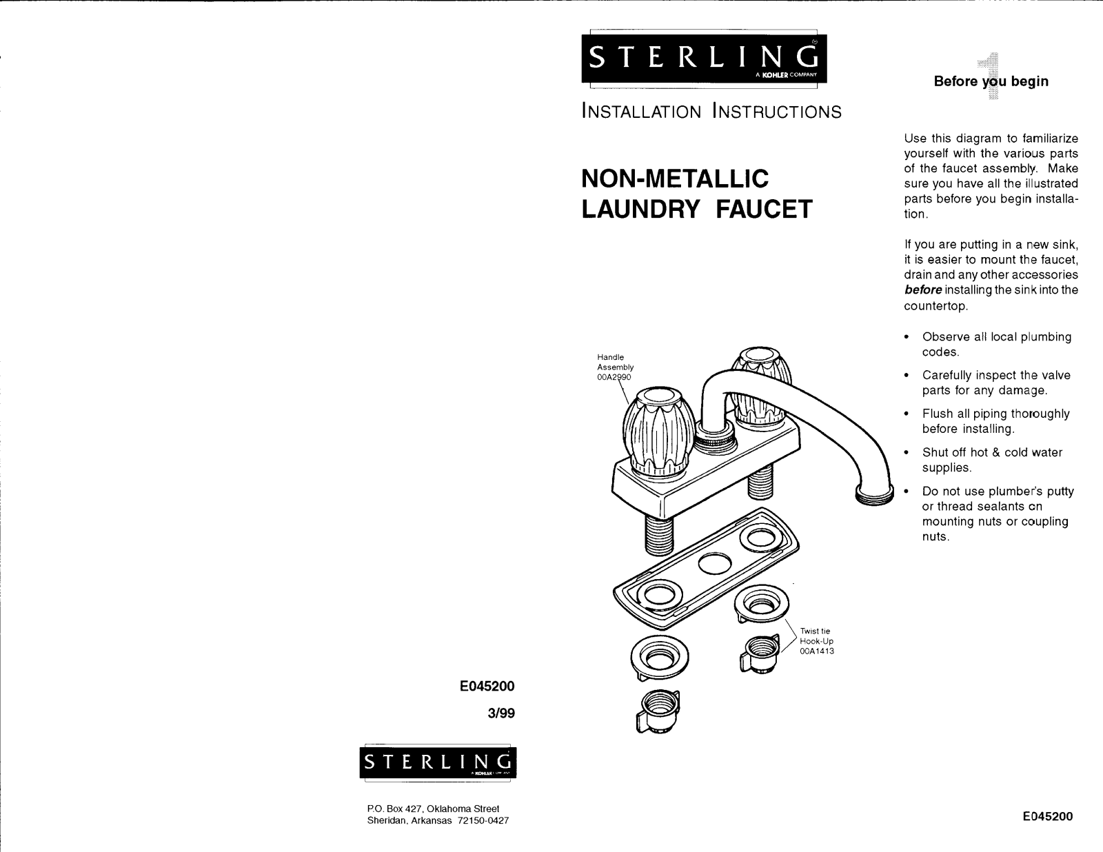 Sterling E045200 User Manual