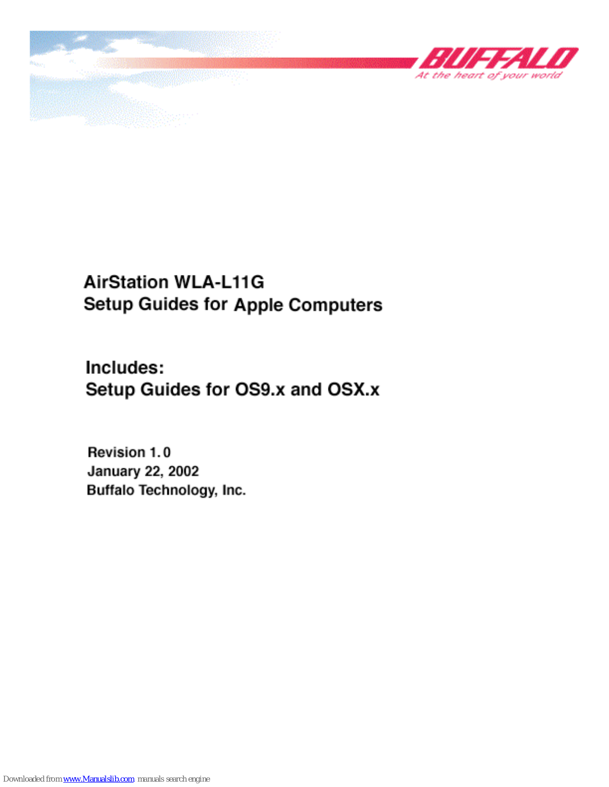 Buffalo AirStation WLA-L11G Setup Manual