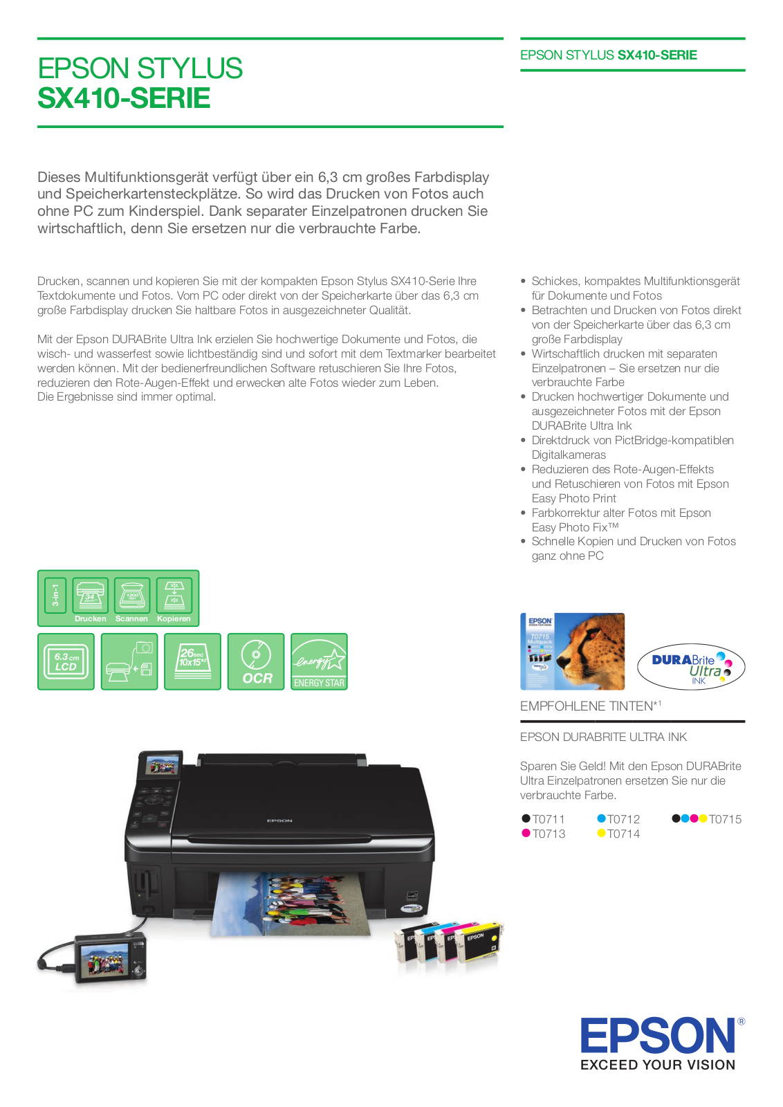 Epson STYLUS SX410  series BROCHURE