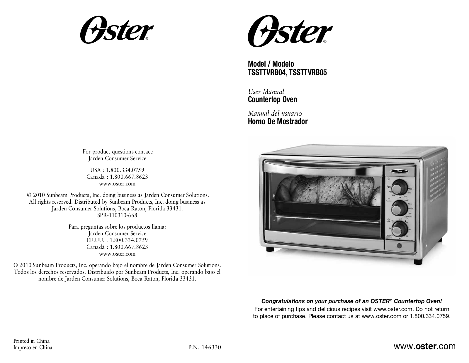 Oster TSSTTVRB04, TSSTTVRB05 User Manual