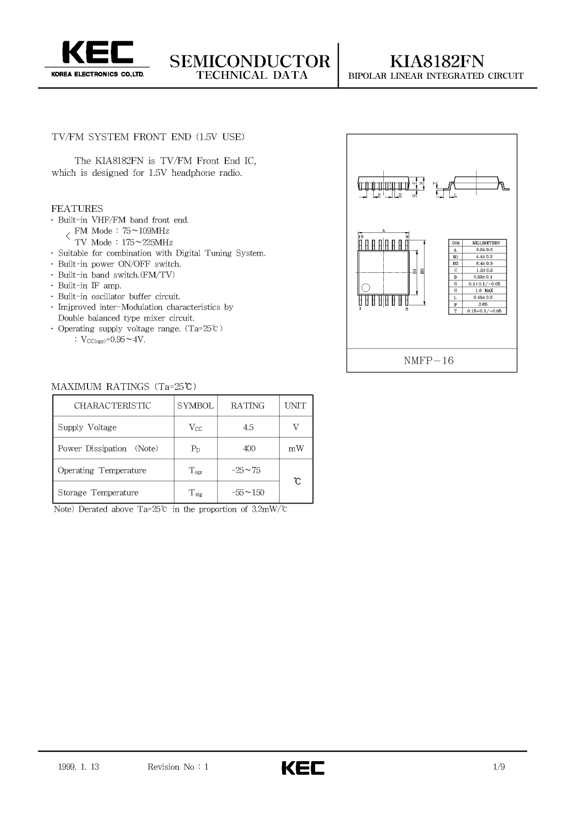 KEC KIA8182FN Datasheet