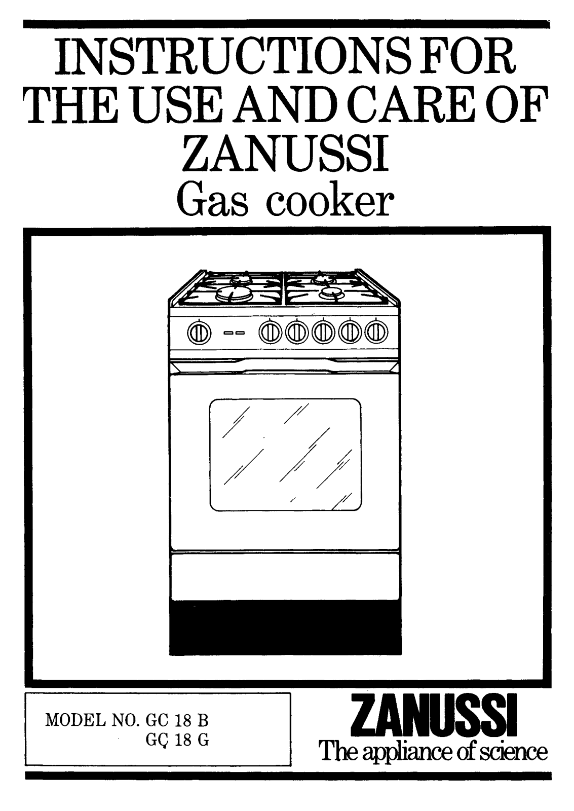 Zanussi GC 18 B, GC 18 G User Manual