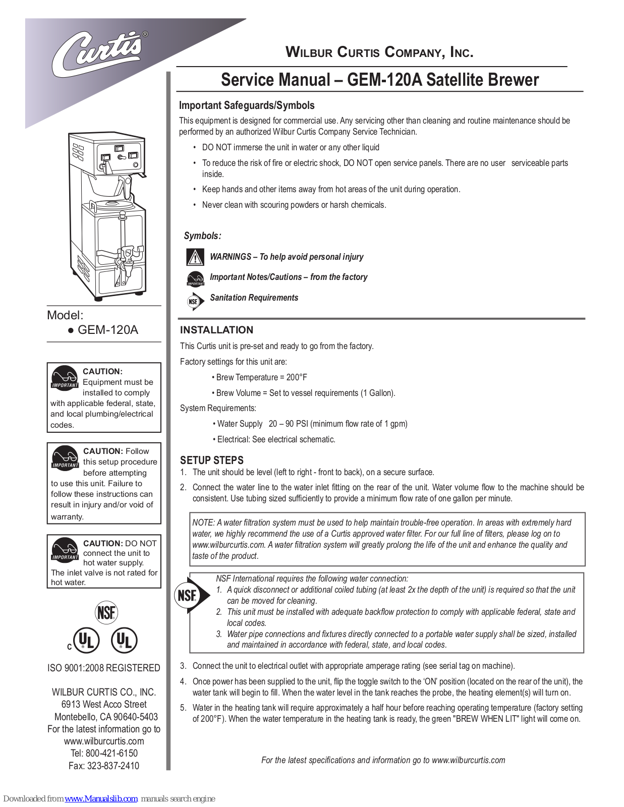 Curtiss GEM-120A Service Manual