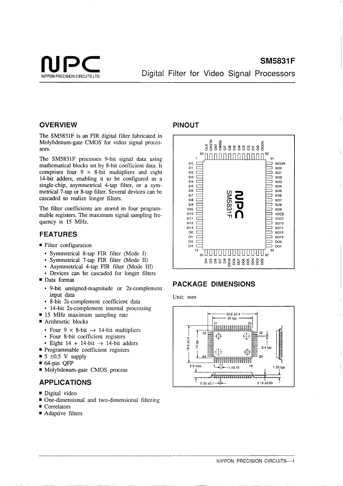 NPC SM5831F Datasheet