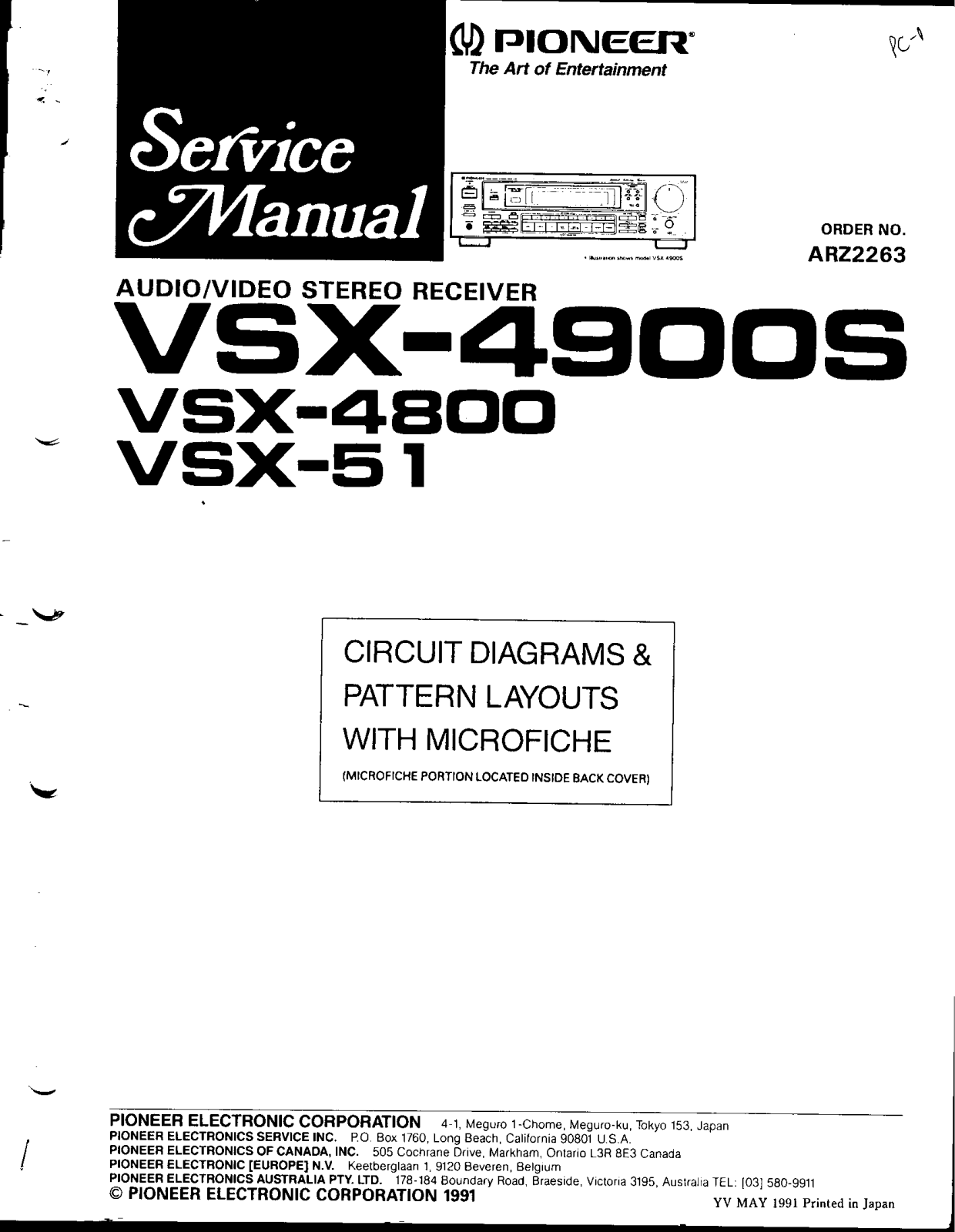 Pioneer VSX-4800 Service manual